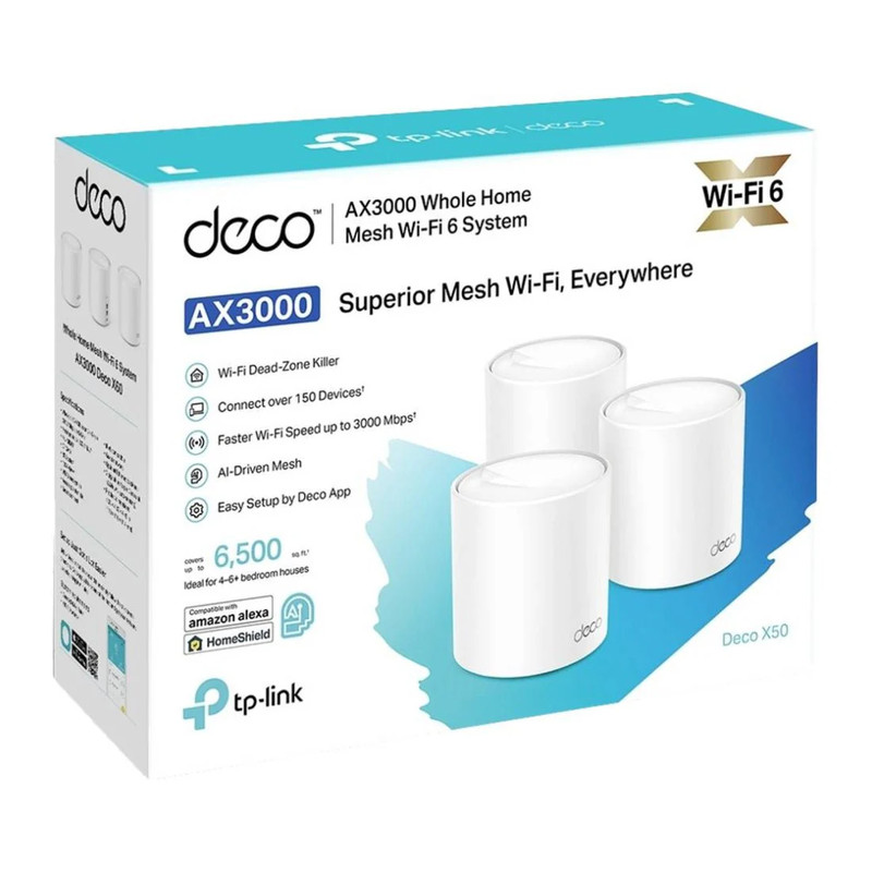 TP-Link Deco X50 3-Pack Whole Home Mesh Wi-Fi 6 System Router - راوتر